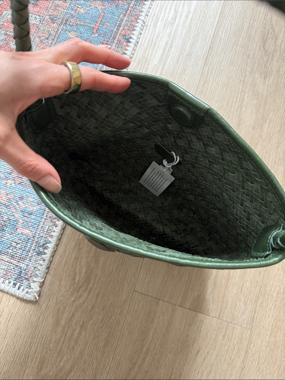 Madewell Olive Green Woven Shoulder Bag - Picture 3 of 4